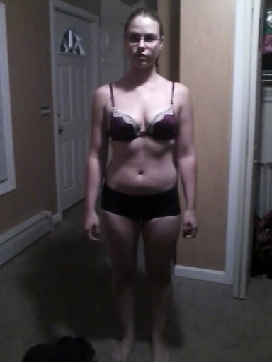 A picture of a 5'6" female showing a snapshot of 156 pounds at a height of 5'6