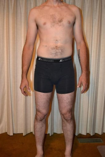 A picture of a 6'4" male showing a snapshot of 180 pounds at a height of 6'4