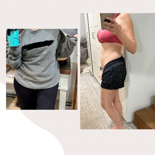5 feet 5 Female Before and After 10 lbs Weight Loss 150 lbs to 140 lbs