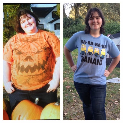 5'8 Female Before and After 151 lbs Weight Loss 377 lbs to 226 lbs