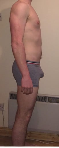 A photo of a 5'10" man showing a snapshot of 156 pounds at a height of 5'10