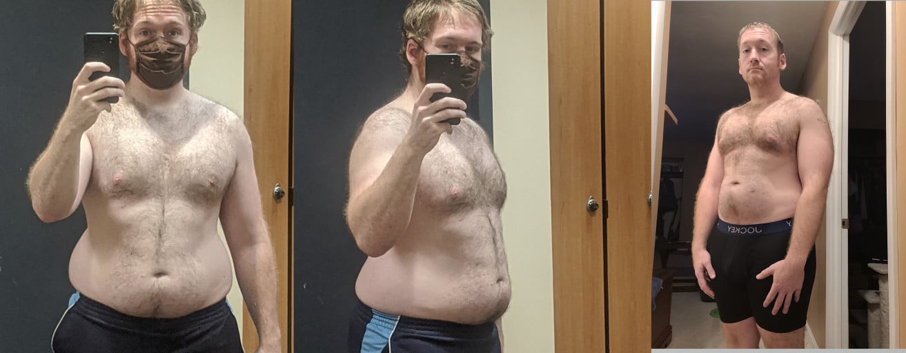 A picture of a 5'10" male showing a weight loss from 225 pounds to 200 pounds. A total loss of 25 pounds.