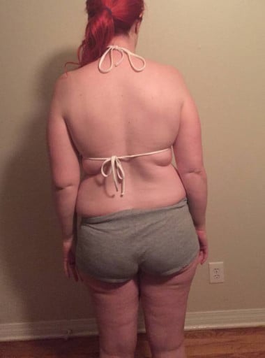 A picture of a 5'8" female showing a snapshot of 185 pounds at a height of 5'8