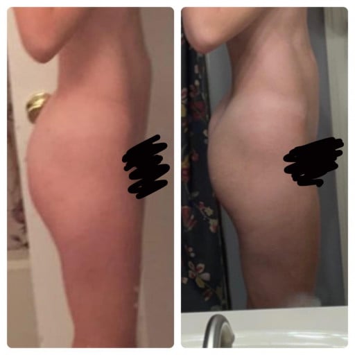 5 foot 9 Female Before and After 6 lbs Weight Gain 138 lbs to 144 lbs