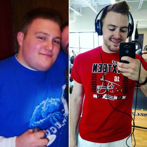 Before and After 105 lbs Weight Loss 5 foot 9 Male 275 lbs to 170 lbs