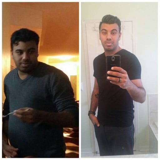 6 foot 4 Male 70 lbs Weight Loss Before and After 255 lbs to 185 lbs