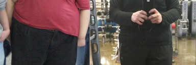 Before and After 140 lbs Weight Loss 5 foot 11 Male 385 lbs to 245 lbs