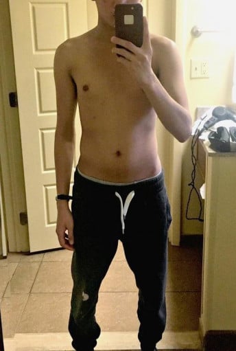A progress pic of a 5'7" man showing a snapshot of 123 pounds at a height of 5'7