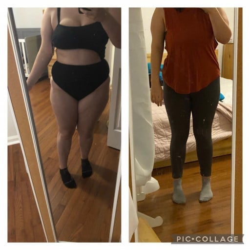 Progress Pics of 25 lbs Fat Loss 5 foot 1 Female 180 lbs to 155 lbs