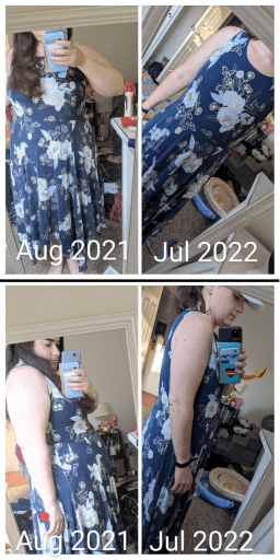 4 feet 10 Female Before and After 75 lbs Weight Loss 200 lbs to 125 lbs