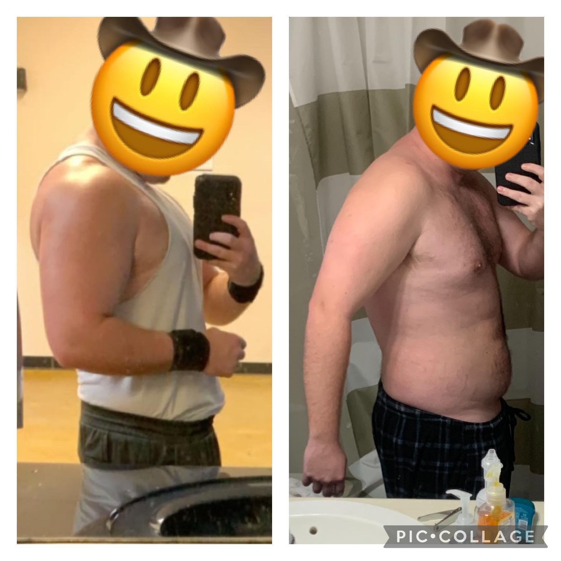 5 foot 7 Male Progress Pics of 16 lbs Fat Loss 210 lbs to 194 lbs