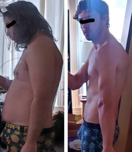 5 feet 10 Male 65 lbs Fat Loss Before and After 200 lbs to 135 lbs