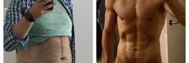 5 feet 10 Male Before and After 75 lbs Weight Loss 220 lbs to 145 lbs