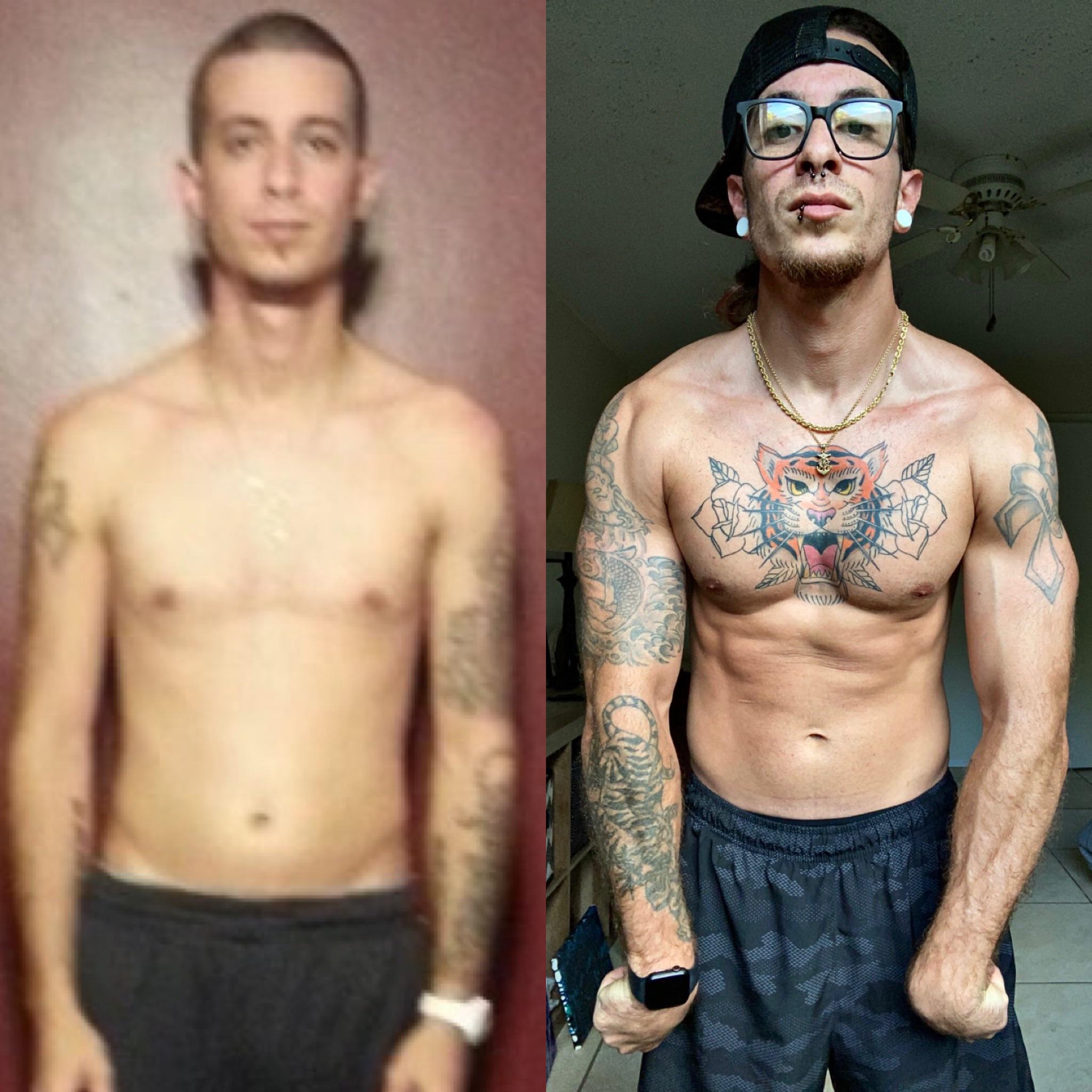 Progress Pics of 35 lbs Weight Gain 5 foot 9 Male 118 lbs to 153 lbs