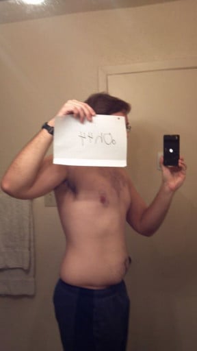 A picture of a 6'0" male showing a snapshot of 222 pounds at a height of 6'0