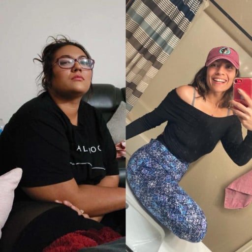 5 foot 4 Female Before and After 120 lbs Weight Loss 260 lbs to 140 lbs