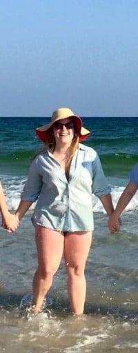 A progress pic of a 5'1" woman showing a weight reduction from 167 pounds to 149 pounds. A net loss of 18 pounds.