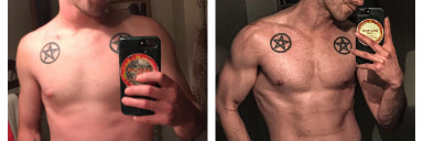26 lbs Weight Gain Before and After 6 foot Male 140 lbs to 166 lbs