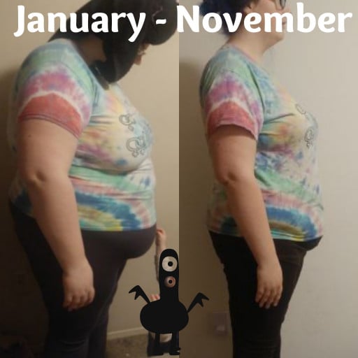 5 feet 8 Female Progress Pics of 120 lbs Fat Loss 373 lbs to 253 lbs