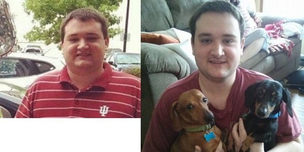 A picture of a 5'10" male showing a weight loss from 280 pounds to 240 pounds. A net loss of 40 pounds.