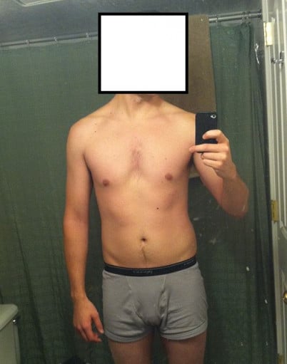 A before and after photo of a 6'3" male showing a snapshot of 200 pounds at a height of 6'3