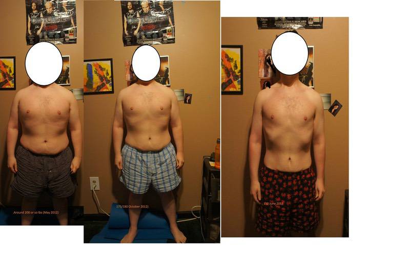 Before and After 70 lbs Weight Loss 5 feet 3 Male 220 lbs to 150 lbs