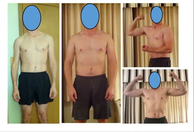 Progress Pics of 45 lbs Muscle Gain 6 feet 3 Male 175 lbs to 220 lbs