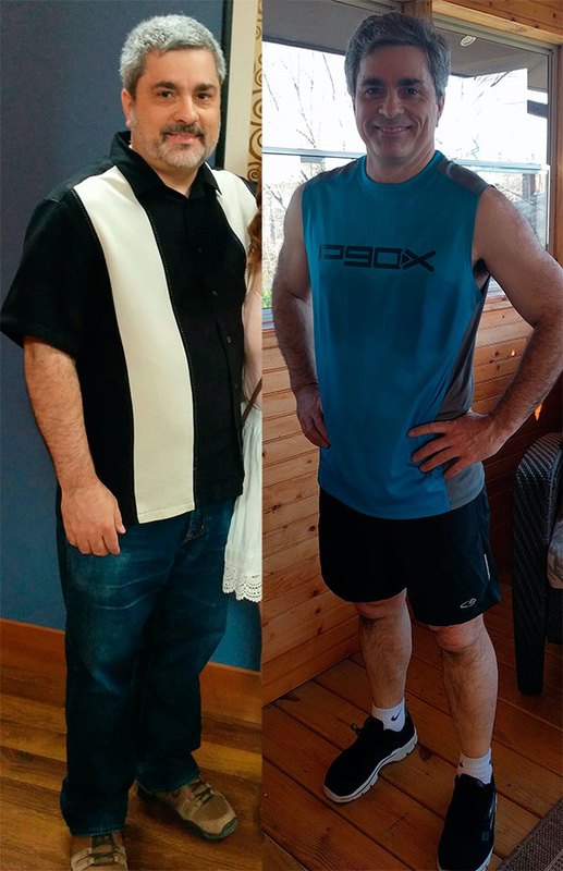 5'7 Male Before and After 50 lbs Fat Loss 215 lbs to 165 lbs