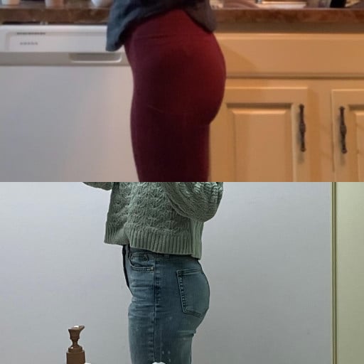 5'3 Female 7 lbs Weight Gain Before and After 112 lbs to 119 lbs