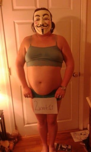 A photo of a 5'5" woman showing a snapshot of 187 pounds at a height of 5'5