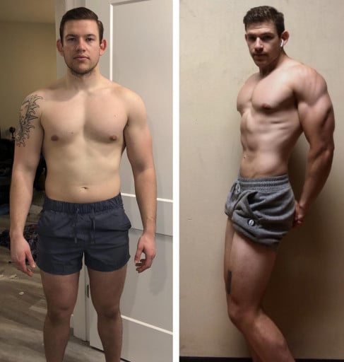 6 foot 1 Male 30 lbs Weight Loss Before and After 215 lbs to 185 lbs