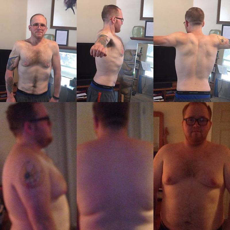 5 feet 6 Male 152 lbs Fat Loss Before and After 310 lbs to 158 lbs