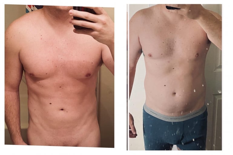 5 foot 11 Male 22 lbs Fat Loss Before and After 215 lbs to 193 lbs