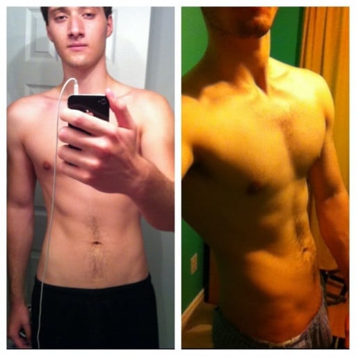 6 feet 5 Male Progress Pics of 22 lbs Muscle Gain 184 lbs to 206 lbs