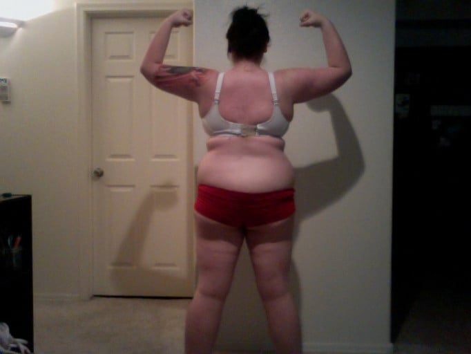 A picture of a 5'8" female showing a snapshot of 240 pounds at a height of 5'8