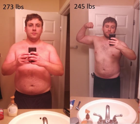 M/24/6'2 Weight Loss Journey: 273Lbs to 245Lbs in Three Months