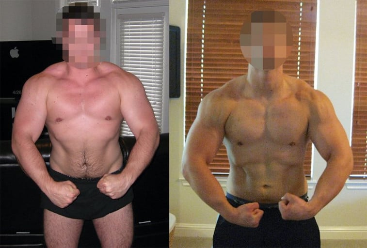 A picture of a 6'0" male showing a weight loss from 268 pounds to 215 pounds. A respectable loss of 53 pounds.