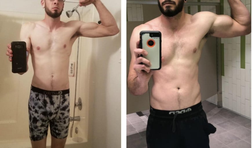6'4 Male Before and After 48 lbs Weight Gain 147 lbs to 195 lbs