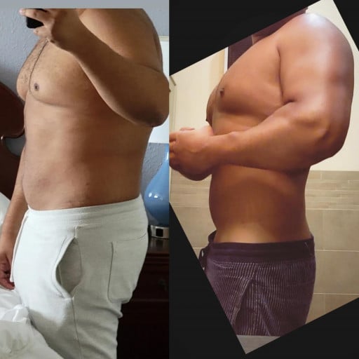 6 feet 3 Male Progress Pics of 56 lbs Fat Loss 290 lbs to 234 lbs