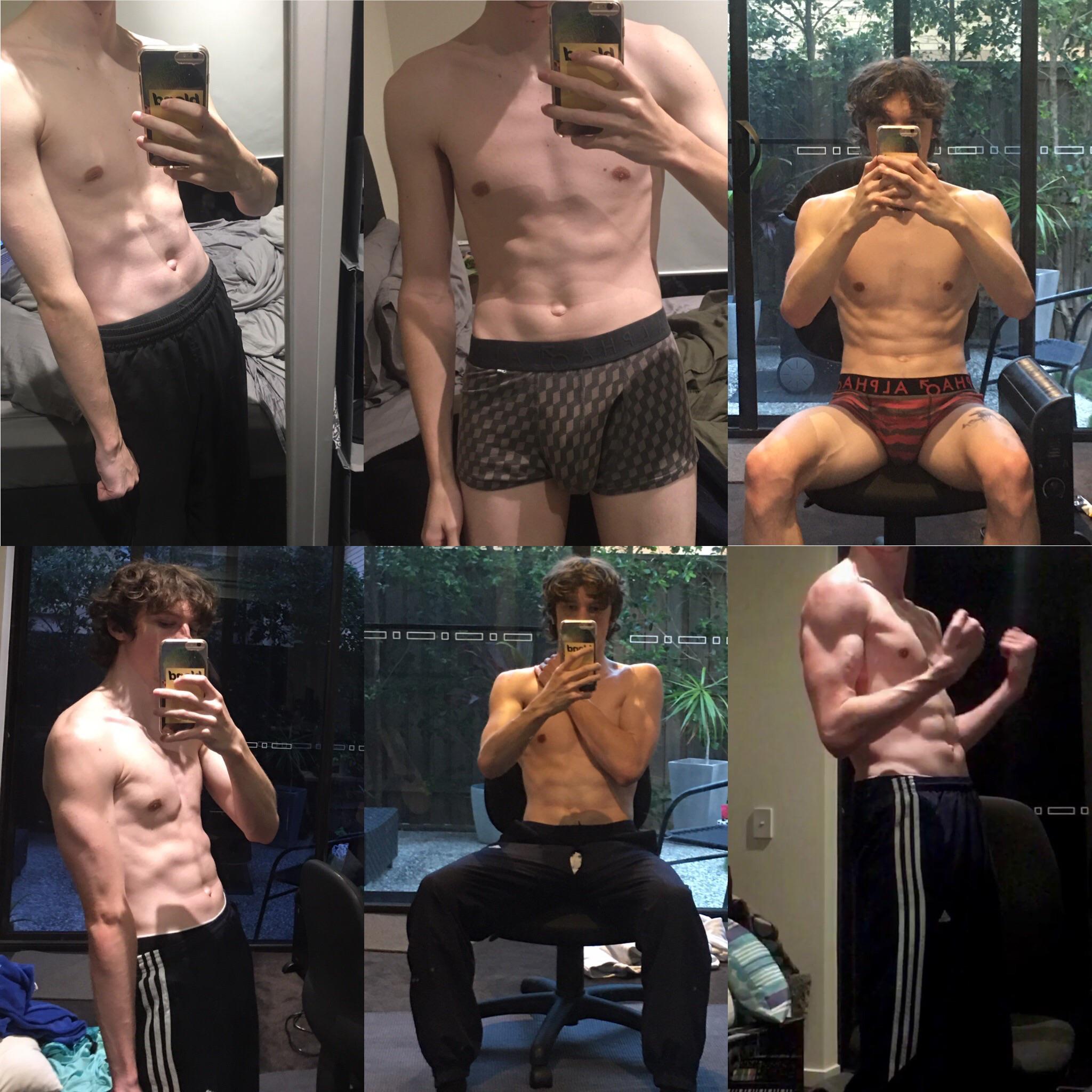 5'10 Male Before and After 25 lbs Weight Gain 125 lbs to 150 lbs