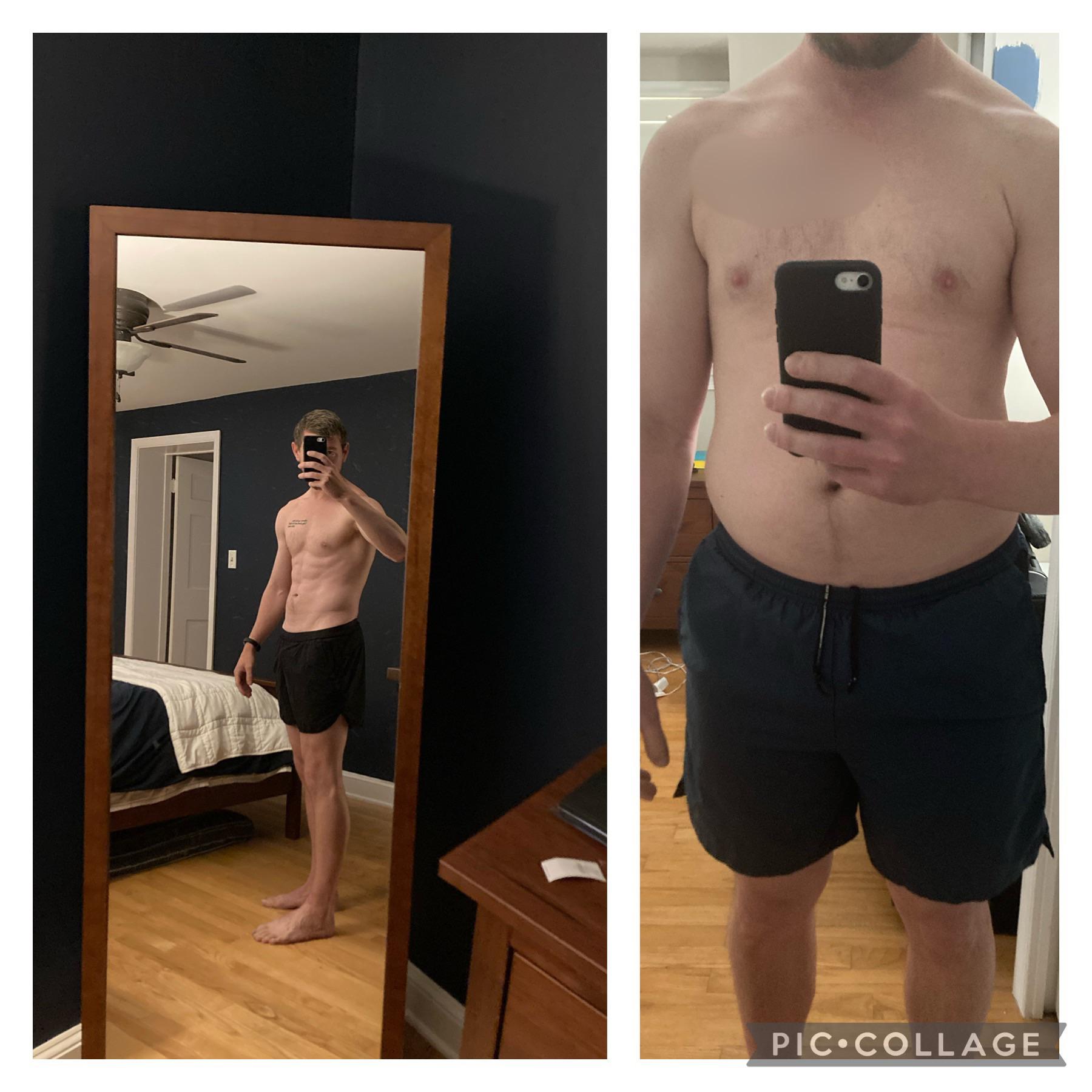 5'10 Male 32 lbs Weight Loss Before and After 190 lbs to 158 lbs
