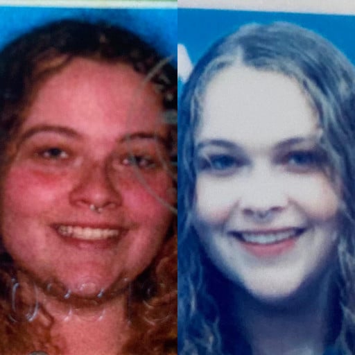 A picture of a 5'9" female showing a weight loss from 253 pounds to 214 pounds. A total loss of 39 pounds.