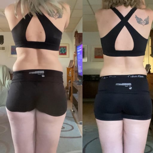 Progress Pics of 2 lbs Weight Gain 5'2 Female 118 lbs to 120 lbs