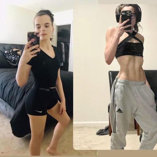 5 foot 5 Female Before and After 22 lbs Fat Loss 133 lbs to 111 lbs