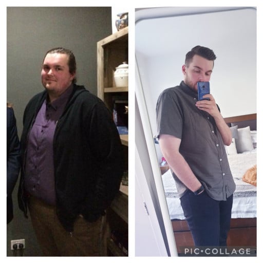 5'11 Male Before and After 122 lbs Weight Loss 341 lbs to 219 lbs