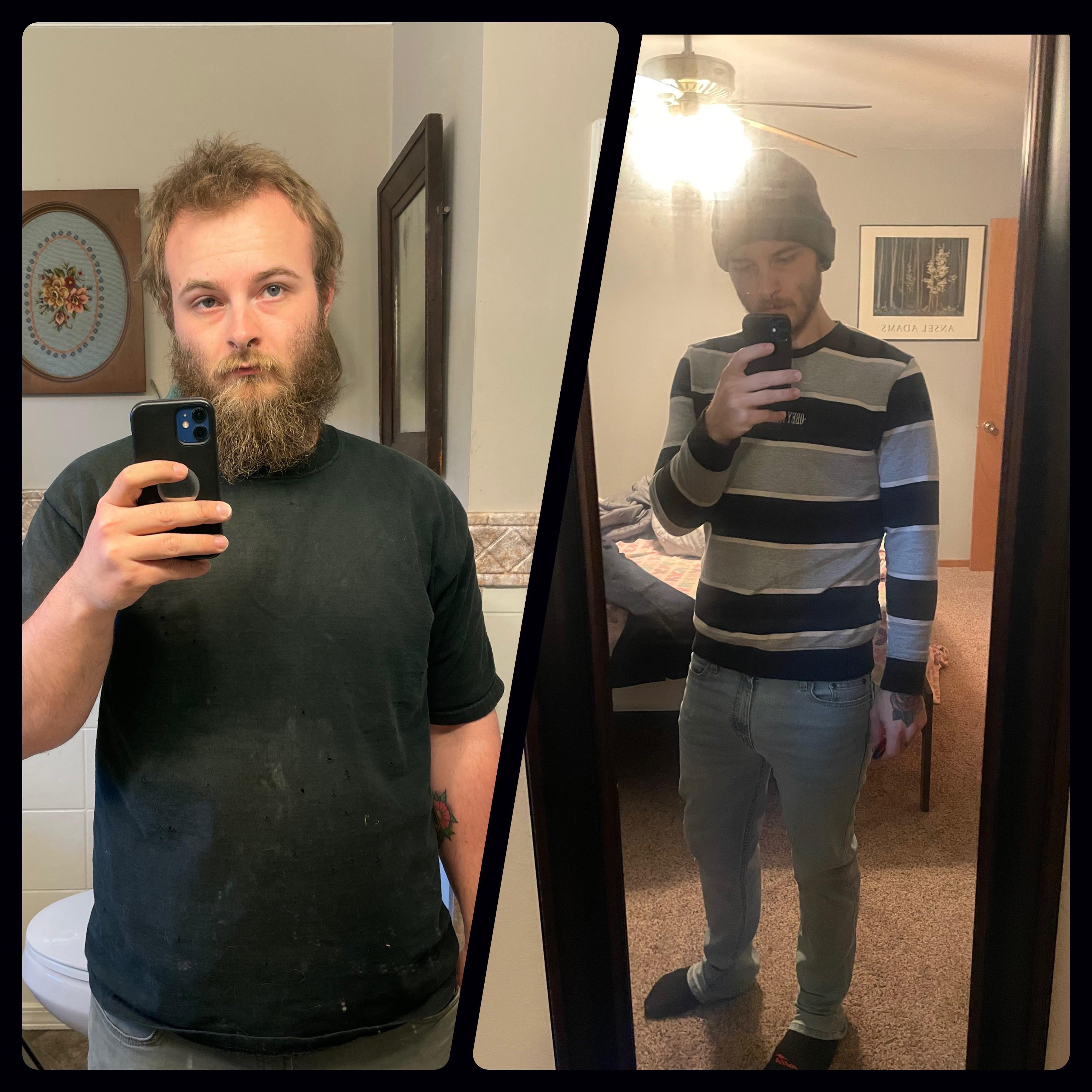 5 feet 7 Male Before and After 65 lbs Fat Loss 215 lbs to 150 lbs