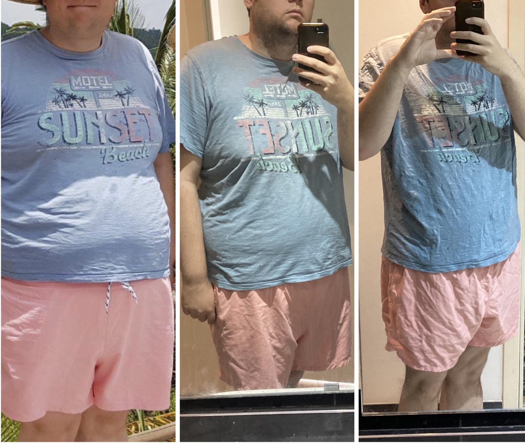 6 feet 1 Male Before and After 39 lbs Weight Loss 317 lbs to 278 lbs