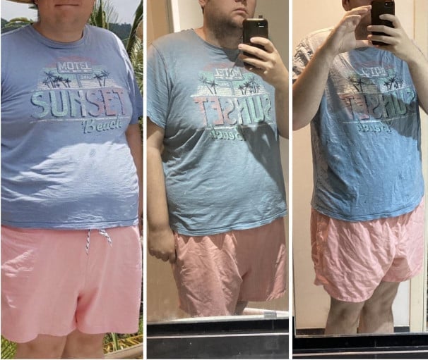 6 foot 1 Male Progress Pics of 39 lbs Fat Loss 317 lbs to 278 lbs