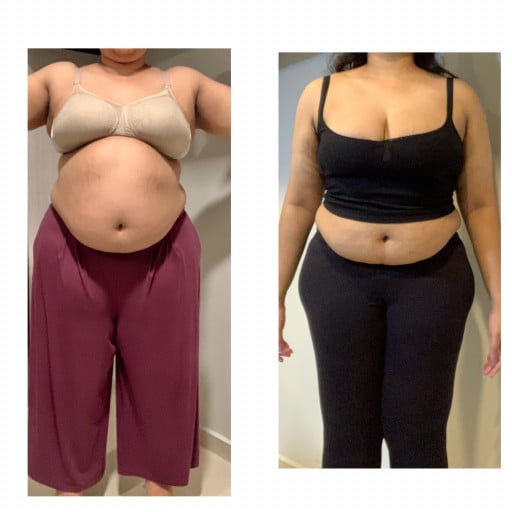 60 lbs Weight Loss Before and After 5 feet 7 Female 303 lbs to 243 lbs
