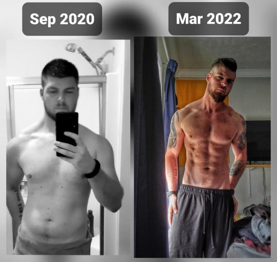 Progress Pics of 32 lbs Fat Loss 6 foot 2 Male 210 lbs to 178 lbs